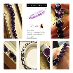 Genuine Amethyst Tennis Bracelet 45ctw .925